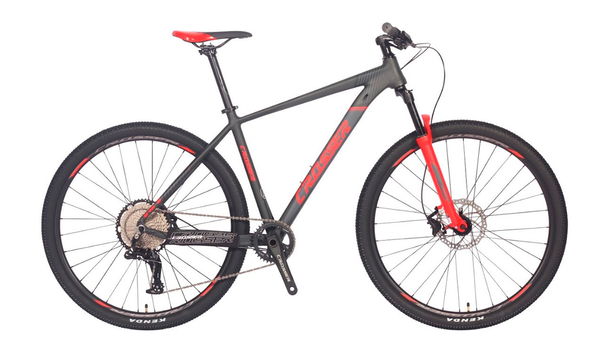 Фотографія Велосипед Crosser Solo 5 29" 2021, розмір L, Сіро-червоний
